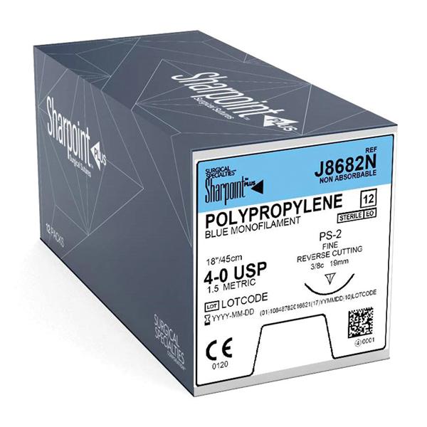 Look/Div Surgical Specialties Suture 4-0 Polypropylene Dsm18 Blue 18" Monofilament 12/Bx - J8682N