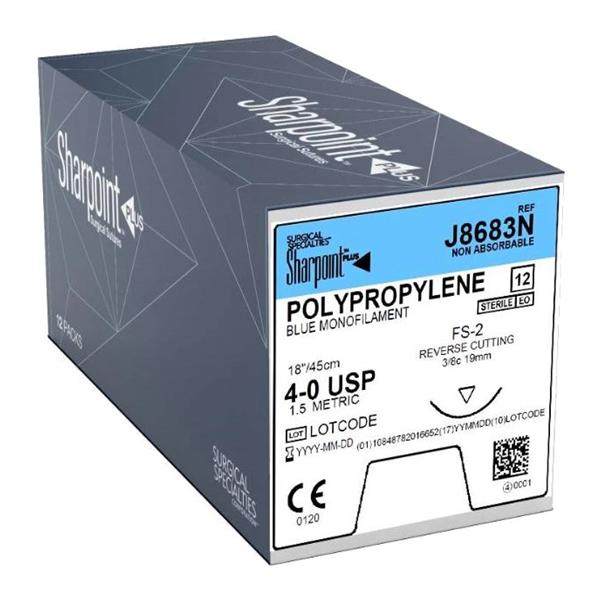 Look/Div Surgical Specialties Suture 4-0 Polypropylene Ds-18 Blue 18" Monofilament 12/Bx - J8683N