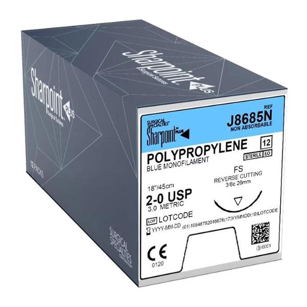 Look/Div Surgical Specialties Suture 2-0 Polypropylene Ds-26 Blue 18" Monofilament 12/Bx - J8685N