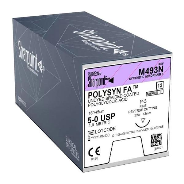 Look/Div Surgical Specialties Suture 5-0 Polyglycolic Acid Dsm13 Undyed 18" Braid 12/Bx - M493N