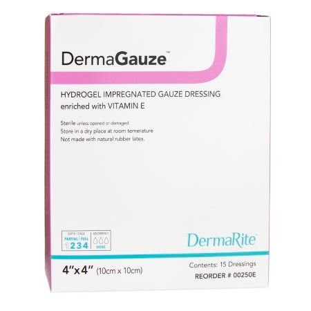 DermaGauze - Hydrogel Gauze Dressing 4 X 4 Inch Square Sterile - 00250E