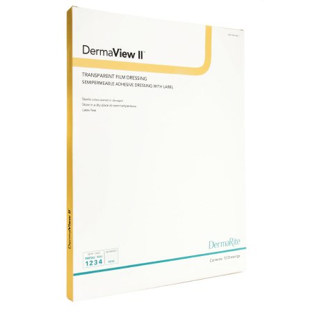 DermaView II - Transparent Film Dressing Rectangle 6-1/2 X 8-3/8 Inch Frame Style Delivery With Label Sterile - 00254E