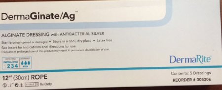 DermaGinate/ Ag - Silver Alginate Dressing 12 Inch Length Rope Sterile - 00530E