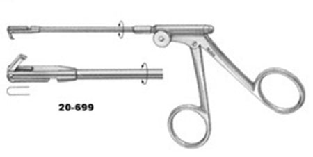 Miltex Nasal Forceps 7-3/4 Inch, Adult Rotating Handle Angled 2.5 X 7 mm Back Bite - 20-699