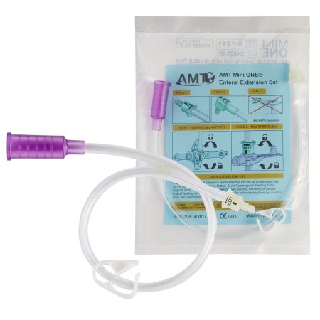 Mini ONE - Straight Connector with Bolus Adapter 12 Inch, Purple - 8-1211