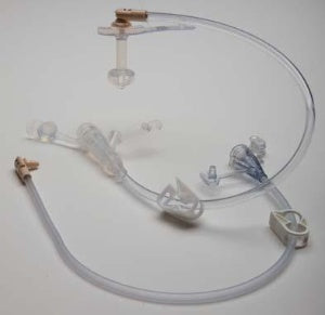 Applied Medical Technologies Mini ONE Straight Connector with Bolus Adapter 24 Inch, Purple - 186853