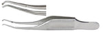 Miltex Miltex Corneal Utility Forceps Troutman-Barraquer-Colibri 3 Inch OR Grade Stainless Steel (German) NonSterile NonLocking Thumb Handle Angled 45° 1 X 2 Teeth w/Tying Platform - 18-827
