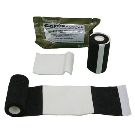 CoFlex UMAFD - Trauma Pressure Dressing with Wrap 4 Inch X 3 Yard Standard Compression Self-adherent Closure Black 4 X 5 Inch Pad NonSterile - 9430UM-018