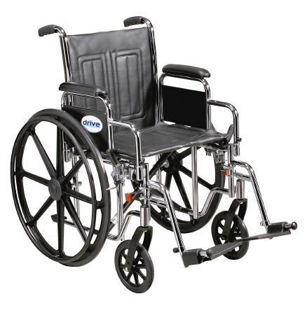 drive Sentra EC Heavy Duty - Bariatric Wheelchair Dual Axle Desk Length Arm Elevating Legrest Black Upholstery 20 Inch Seat Width Adult 450 lbs. Weight Capacity - STD20ECDDAHD-ELR