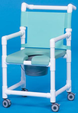 IPU IPU Commode / Shower Chair ipu Fixed Arm PVC Frame Mesh Back - SCC9250