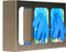 Triple with Dividers - Glove Box Holder Horizontal or Vertical Mounted 3-Box Capacity Silver 3-3/4 X 10 X 15-3/4 Inch Steel - GS-123