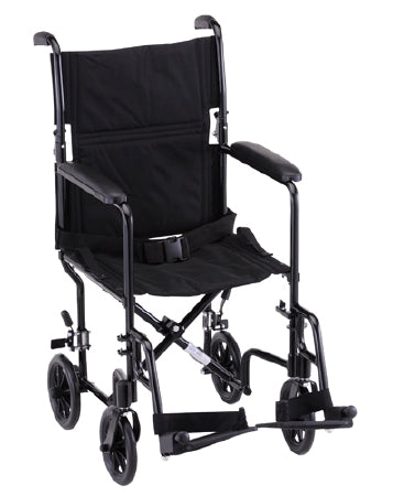 Nova Ortho-Med Transport Chair Aluminum Frame 300 lbs. Weight Capacity Full Length / Fixed Height Arm Black - 329BK