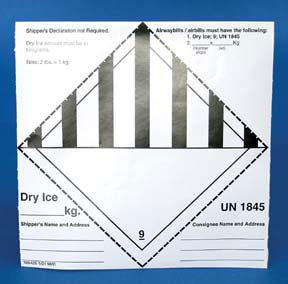 Fisher Scientific Pre-Printed Label Dry Ice 5-1/2 X 5-1/2 Inch - 22130065