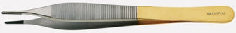 BR Surgical BR Surgical Dressing Forceps Adson 4-3/4 Inch Surgical Grade Stainless Steel / Tungsten Carbide NonSterile NonLocking Thumb Handle Straight Serrated Tips - BR10-17412