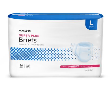 McKesson McKesson Super Plus Adult Incontinent Brief Tab Closure Large Disposable Moderate Absorbency - BRCLLG