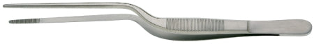 BR Surgical BR Surgical Dressing Forceps Lucae 6-1/4 Inch Surgical Grade Stainless Steel NonSterile NonLocking Bayonet Handle Straight Serrated Tips - BR44-20616