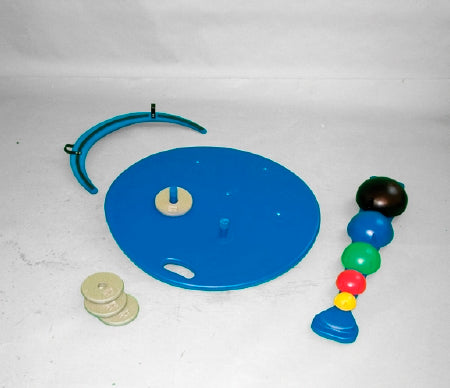 Hausmann Industries Multi-Axial Vestibular Platform Reversible Cast Polyurethane Board, (5) Color-coded Ball Set, (2) Weight Rods, 10 lbs. Disk Weights, Wall Rack - 2577
