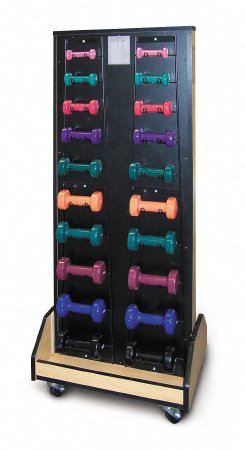 Hausmann Industries - Combo Weight / Dumbbell Mobile Rack 24 W X 57 H X 18 D Inch, 3 Inch Swivel Easy Rolling Caster - 5565