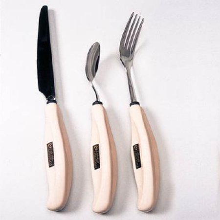 Patterson Medical Supply SoftCurve Grip Cutlery Fork Black Stainless Steel / Santoprene - 555646
