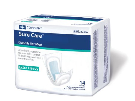 Cardinal Sure Care Bladder Control Pad 13 Inch Length Heavy Absorbency Polymer One Size Fits Most Male Disposable - 23246A