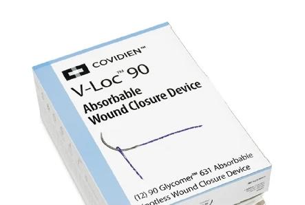 Covidien V-Loc 90 Wound Closure Device Suture with Needle Absorbable Uncoated Undyed Suture Barbed Monofilament Polyester Size 3-0 6 Inch Suture 1-Needle 19 mm Length 3/8 Circle Reverse Cutting Needle - VLOCM0004