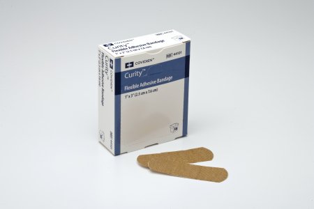 Cardinal Curity Adhesive Strip 1 X 3 Inch Fabric Rectangle Tan Sterile - 44101-