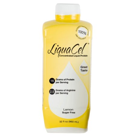 LiquaCel - Oral Protein Supplement Lemon Flavor Ready to Use 32 oz. Bottle - GH115