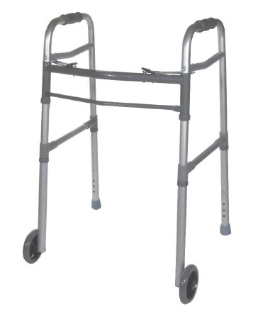 Drive Medical Drive Dual Release Folding Walker drive Aluminum Frame 300 lbs. Weight Capacity 28-3/4 to 38-1/2 Inch Height - 10253-1