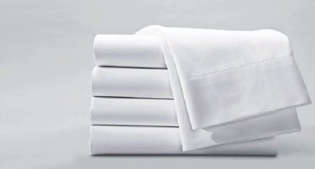 Standard Textile - Bed Sheet Flat Sheet 66 X 104 Inch White Cotton 55% / Polyester 45% Reusable - 0336040C