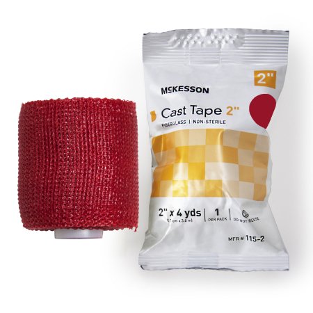 McKesson - Cast Tape 2 Inch X 12 Foot Fiberglass Red - 115-2R