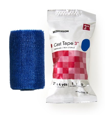 McKesson McKesson Cast Tape 3 Inch X 12 Foot Fiberglass Blue - 115-3B