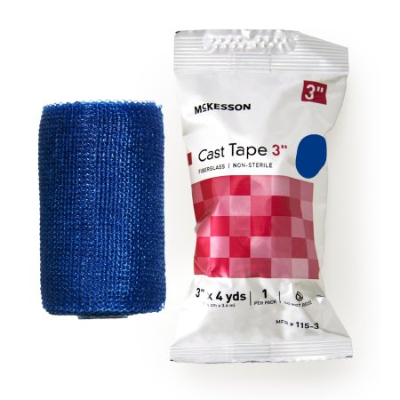 McKesson - Cast Tape 3 Inch X 12 Foot Fiberglass Blue - 115-3B