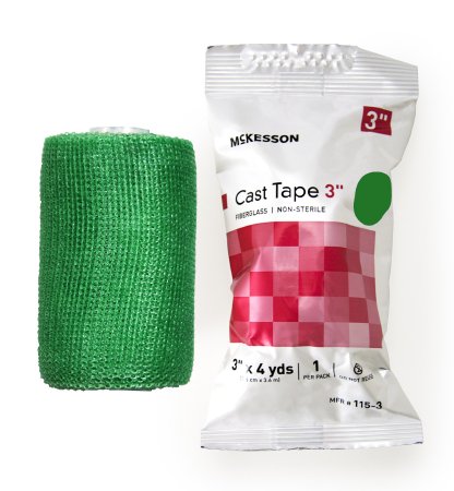 McKesson McKesson Cast Tape 3 Inch X 12 Foot Fiberglass Green - 115-3G
