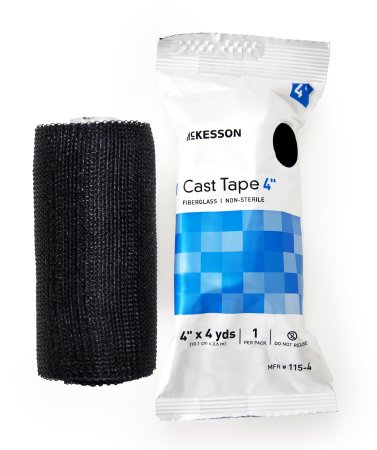 McKesson McKesson Cast Tape 4 Inch X 12 Foot Fiberglass Black - 115-4A
