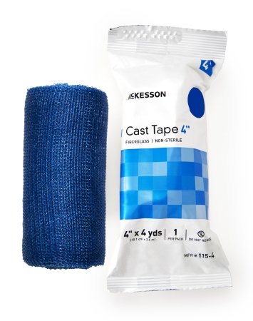 McKesson McKesson Cast Tape 4 Inch X 12 Foot Fiberglass Blue - 115-4B