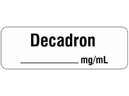 Shamrock - Drug Label Anesthesia Label Decadron____mg/mL White 1/2 X 1 Inch - SA-326-PRE