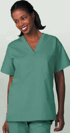 Fashion Seal Uniforms Scrub Shirt 3X-Large Ceil Blue 2 Pockets Short Set-In Sleeves Unisex - 6796-3XL