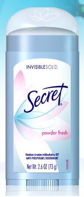 The Palm Tree Group Secret Antiperspirant / Deodorant Solid 2.6 oz. Spring Breeze Scent - 3700012430