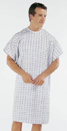 Hospitex / Encompass Group Patient Exam Gown One Size Fits Most Adult Founders Diamond Print - 45257-FND