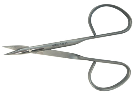 BR Surgical - Operating Scissors Gradle 3-3/4 Inch Length Surgical Grade Stainless Steel NonSterile Finger Ring Handle Slightly Curved Sharp Tip / Sharp Tip - BR08-34654