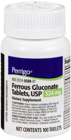 Perrigo Company Mineral Supplement Iron 324 mg Strength Tablet 100 Per Bottle - 574050811