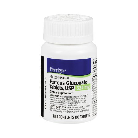 Perrigo - Mineral Supplement Iron 324 mg Strength Tablet 100 per Bottle - 00574050801
