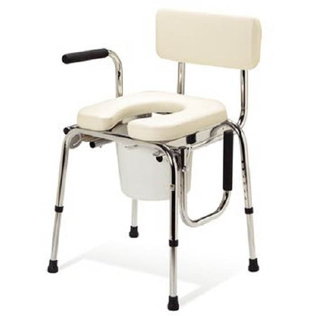 Patterson Medical Supply Guardian Commode Chair Drop Arm Removable Back 20-1/4 to 25-1/4 Inch Height - 559398