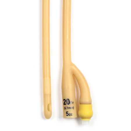 Dynarex - Foley Catheter 2-Way Standard Tip 5 cc Balloon 20 Fr. Silicone Coated Latex - 4940
