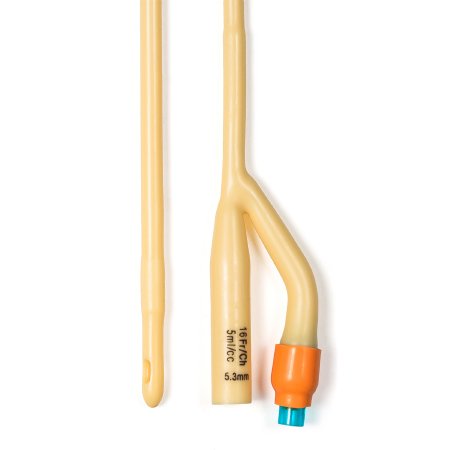 Dynarex Foley Catheter 2-Way Standard Tip 5 cc Balloon 16 Fr. Silicone Coated Latex - 4936