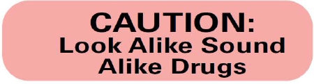 Precision Dynamics MedVision Pre-Printed Label Warning Label Caution Look Alike Sound Alike Drugs Fluorescent Red 2 X 2-15/16 Inch - V08FR1148