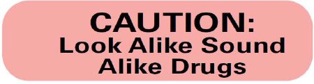 MedVision - Pre-Printed Label Warning Label Fluorescent Red Paper Caution: Look alike Sound Alike Drugs Black Caution 2 X 2-15-16 Inch - MV08FR1148