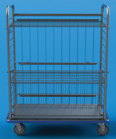 Future Health Concepts - Utility Cart 40.375 X 41.125 X 28.625 Inch Stainless Steel, Adjustable, Perforated, Roll Out - FHCMMOC13