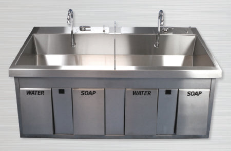 Future Health Concepts Surgical Scrub Sink Wall Mounted or Free Standing Double Sink - FHCSS64