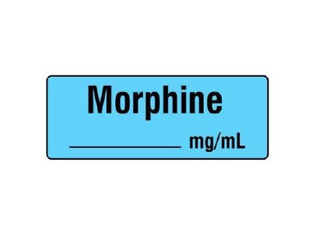Shamrock - Drug Label Anesthesia Label Morphine____mg/mL Blue 1/2 X 1 Inch - SA-243-PRE
